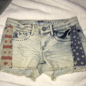 light washed jean shorts